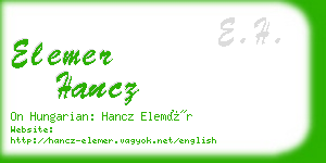 elemer hancz business card